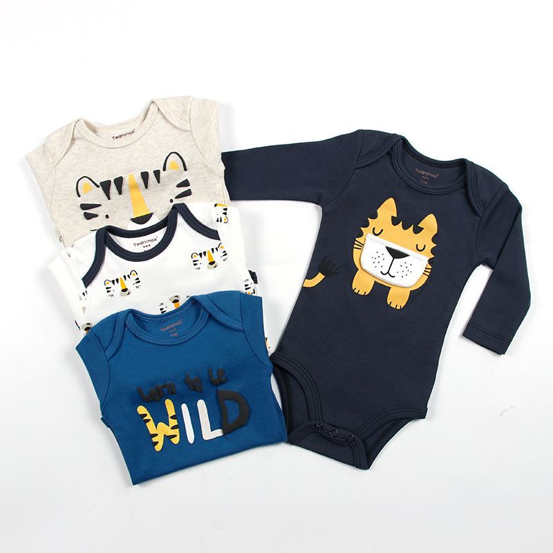 Pack de 4 bodys Tigre, talla 6 y 9 meses