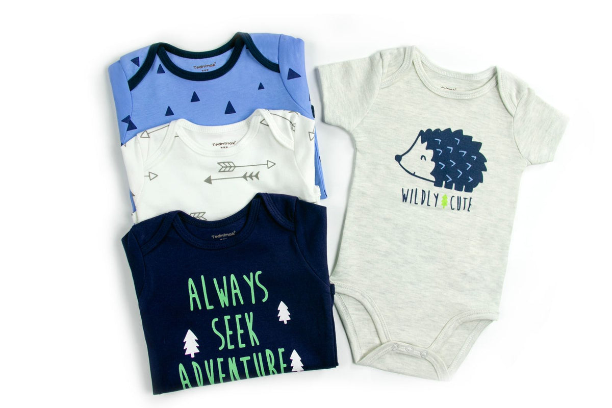 Pack de 4 bodys Erizo, talla 6 meses