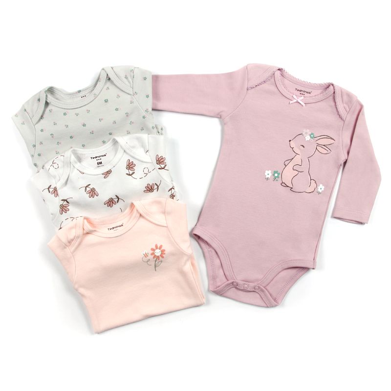 Pack de 4 bodys Conejita, talla 3 meses