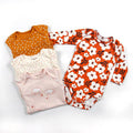 Pack de 4 bodys Flores, talla 6 meses