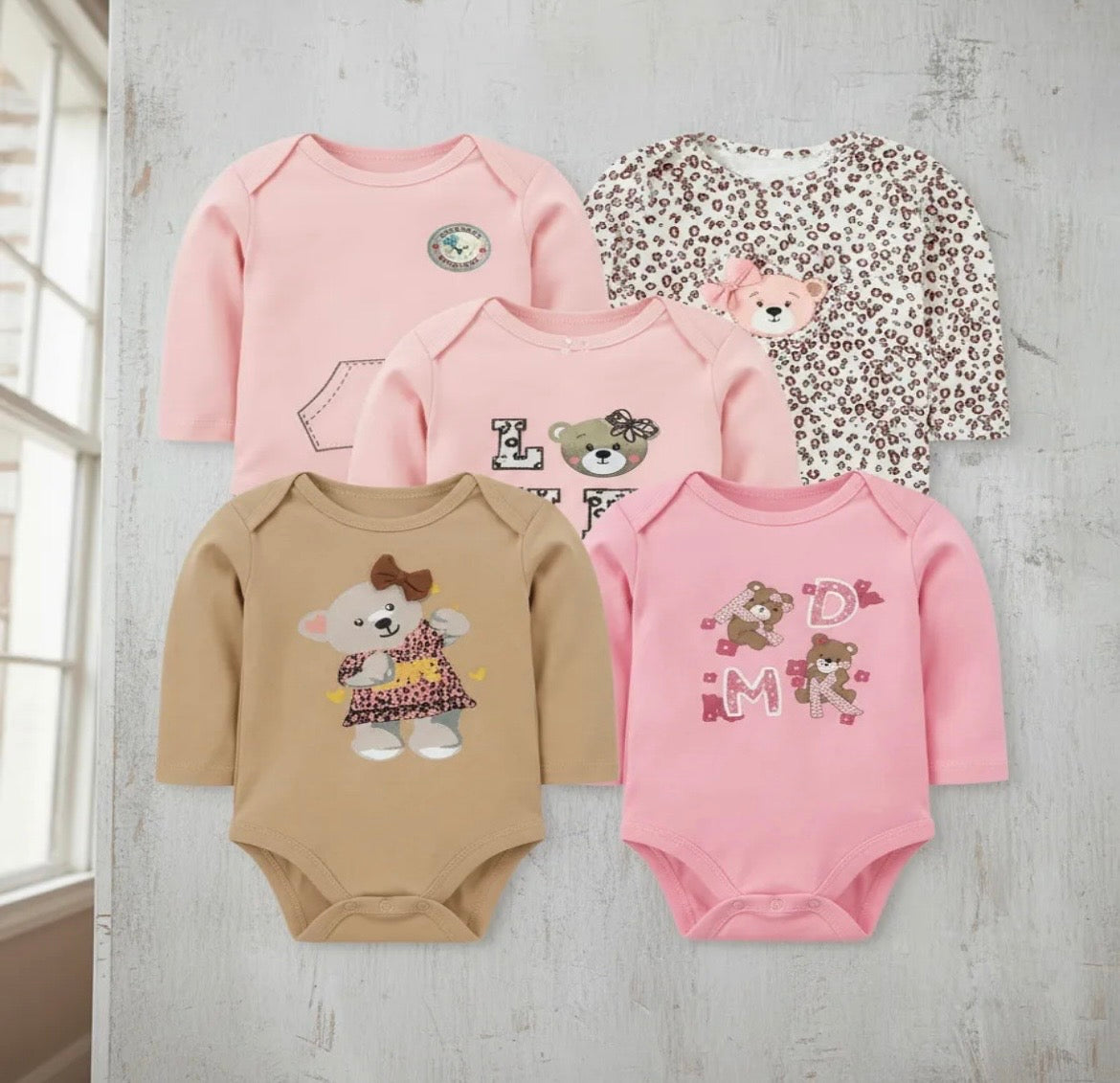 Pack de 5 bodys Osita, 36 meses