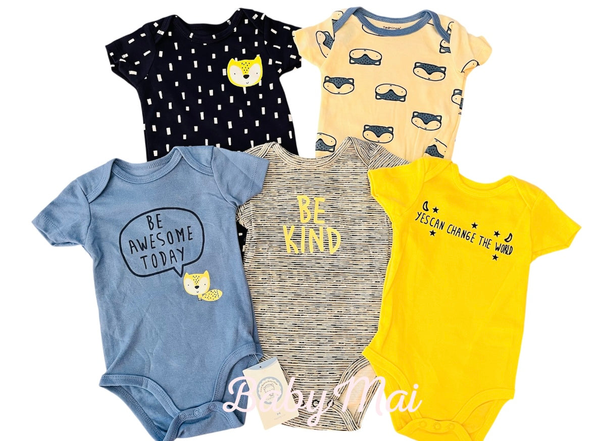 Pack de 5 bodys Zorrito, 12 meses
